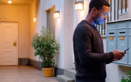 A PhoneTag Intercom at an apartment entrance